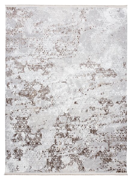 Makro Abra Kusový koberec SAHARA K918D Moderní světle šedý bílý Rozměr: 80x150 cm