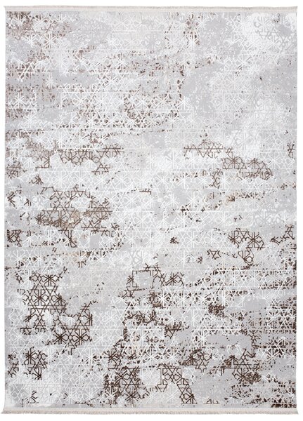Makro Abra Kusový koberec SAHARA K918D Moderní světle šedý bílý Rozměr: 80x150 cm