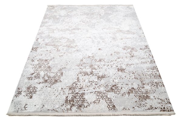 Makro Abra Kusový koberec SAHARA K918D Moderní světle šedý bílý Rozměr: 80x150 cm