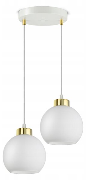 Závěsné stropní svítidlo lustr bílé skleněné koule White Glass EZ2 LED E27