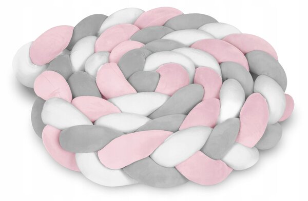 Mantinel do postýlky RicoKids růžový 300 cm x 11,5 cm