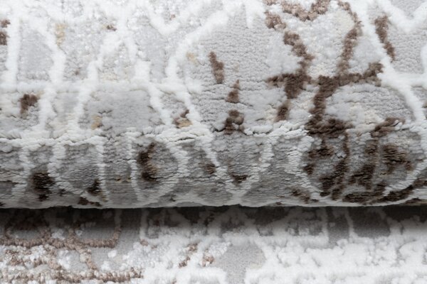 Makro Abra Kusový koberec SAHARA K918D Moderní světle šedý bílý Rozměr: 80x150 cm