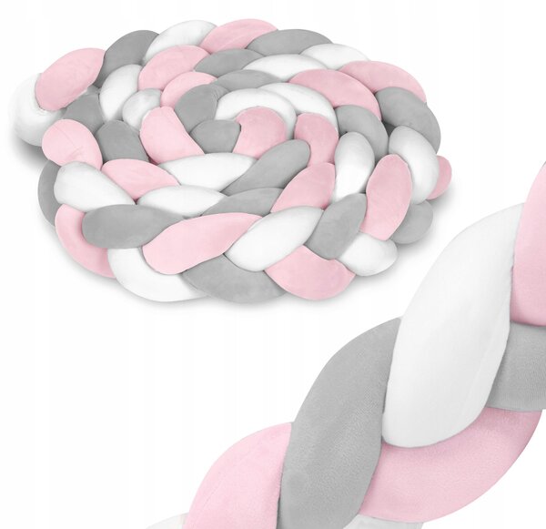 Mantinel do postýlky RicoKids růžový 300 cm x 11,5 cm