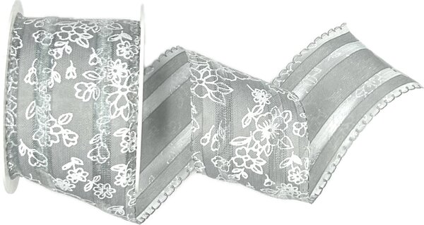 Stuha taftová CORSICA GREY pastelově šedá 40mm x 2m (14,-Kč/m)