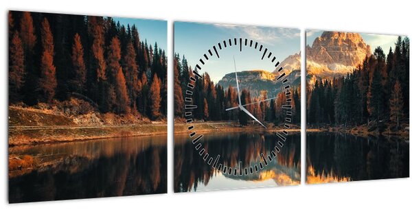 Obraz - Alpy, Itálie, Dolomity, Lago Antorno (s hodinami) ()