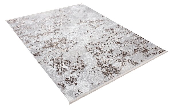 Makro Abra Kusový koberec SAHARA K918D Moderní světle šedý bílý Rozměr: 80x150 cm
