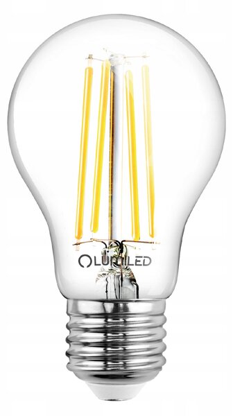 6x LED žárovka E27 filament, třída A, 3,8W 840LM = 60W, 4000K, 360° Lumiled