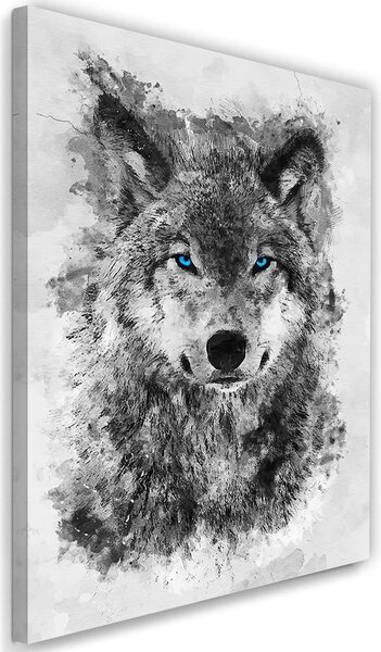 Obraz na plátně Vlk s modrýma očima - SyanArt Rozměry: 40 x 60 cm