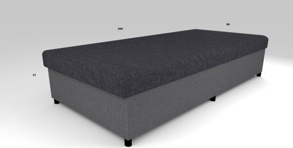 Čalouněná válenda s úložným prostorem CORY 80x200 šedá