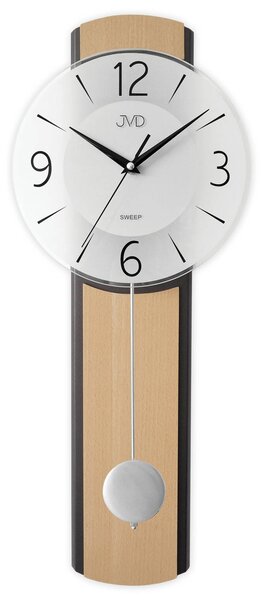 ELEGANTNÍ DŘEVĚNÉ NÁSTĚNNÉ HODINY S KYVADLEM JVD NS22017.68 DO OBÝVACÍHO POKOJE