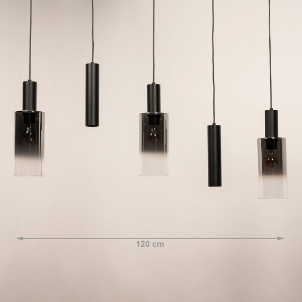 Závěsné svítidlo nad jídelní stůl Luce di Tosca 5 Black (LMD)
