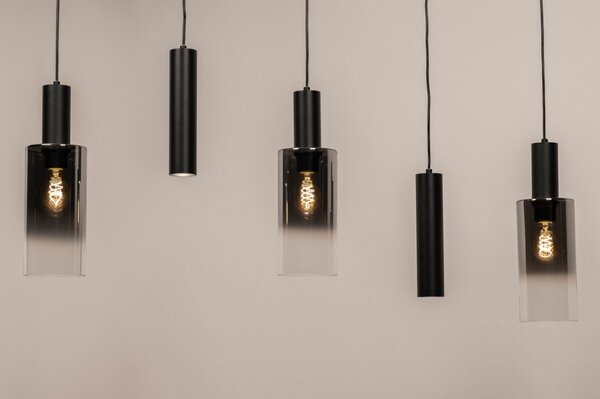 Závěsné svítidlo nad jídelní stůl Luce di Tosca 5 Black (LMD)