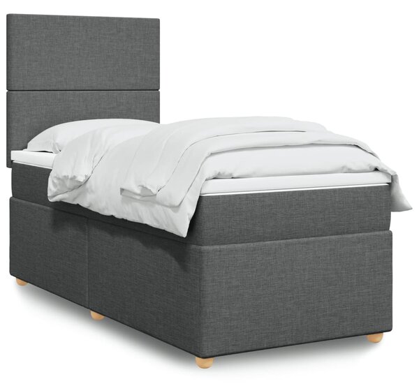Box spring postel s matrací tmavě šedá 80 x 200 cm textil 3291101