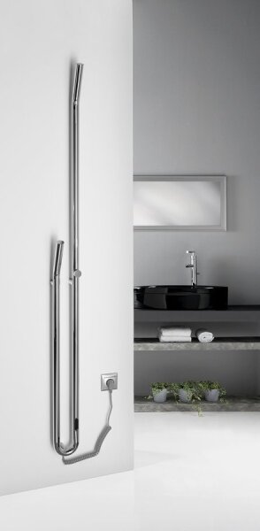 Sapho - Elektrický sušák ručníků s časovačem DUOPASSO 45W 170x12 cm les. chrom