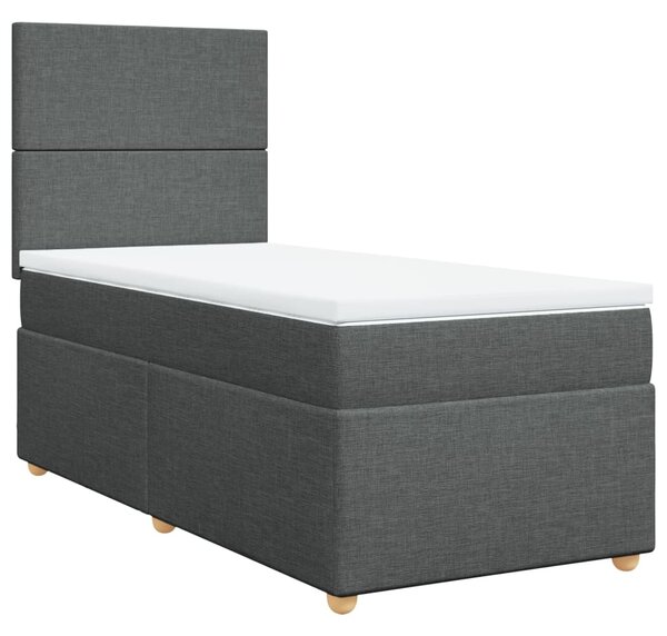 Box spring postel s matrací tmavě šedá 80 x 200 cm textil 3291101