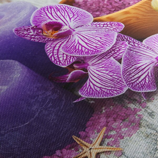 Obraz orchideí a svíček (125x70 cm)