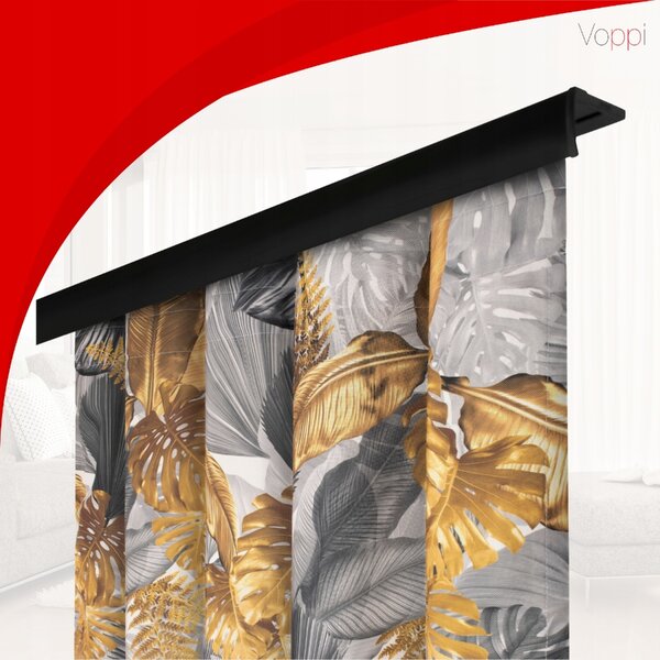 VOPPI ZÁVĚS NA PÁSCE 140x260 CM DORADO 2 ROSTLINNÝ VZOR LISTY