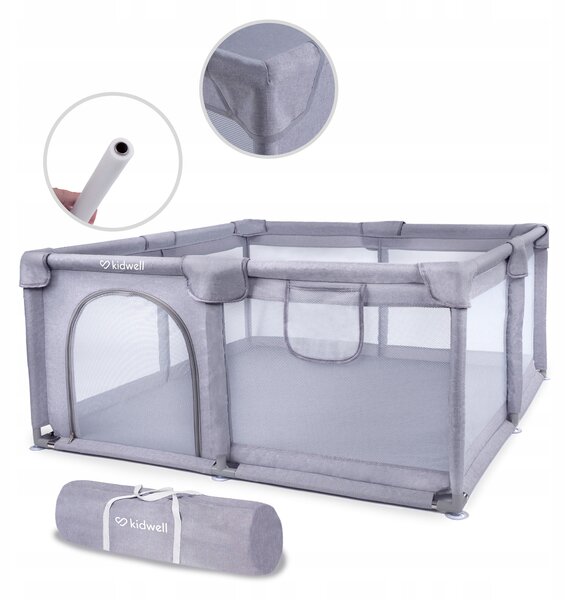 Kidwell DĚTSKÁ OHRÁDKA POSTÝLKA DĚTSKÉ HŘIŠTĚ FANKO 134x134 Grey