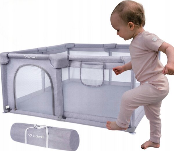 Kidwell DĚTSKÁ OHRÁDKA POSTÝLKA DĚTSKÉ HŘIŠTĚ FANKO 134x134 Grey