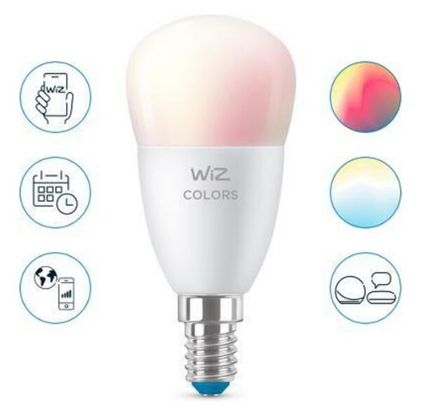WiZ LED žárovka E14 P45 4,9W (40W) 470lm 2200-6500K RGB IP20, stmívatelná