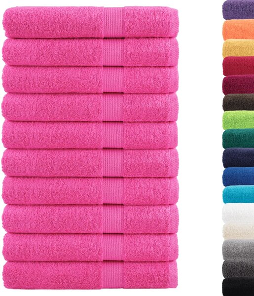 Premium ručníky SOLUND 10 ks růžové 100 x 200 cm 600 g/m²