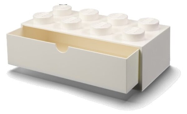 Bílý stolní box se zásuvkou LEGO® Brick, 31,6 x 11,3 cm
