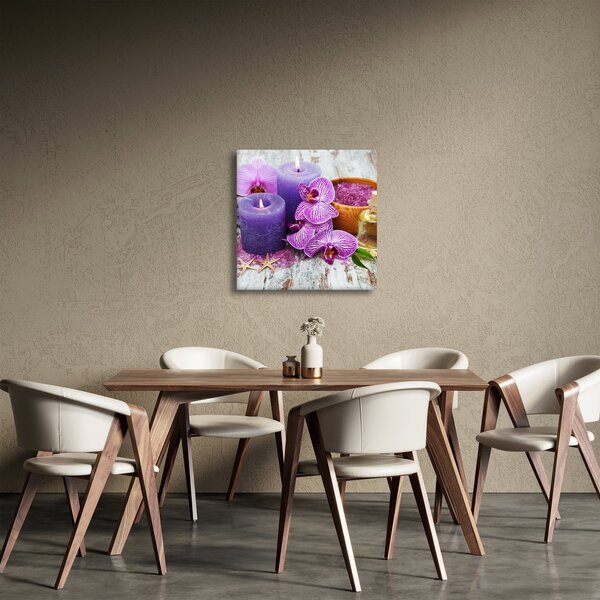 Obraz orchideí a svíček (30x30 cm)