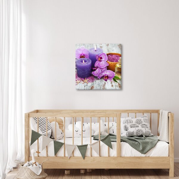 Obraz orchideí a svíček (30x30 cm)