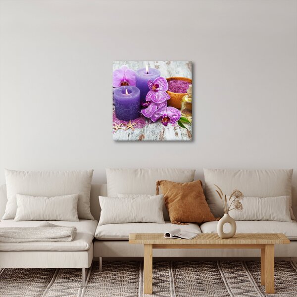 Obraz orchideí a svíček (30x30 cm)