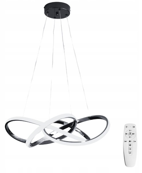 Stropní svítidlo STROPNÍ SVÍTIDLO černé LED s dálkovým ovládáním 60 cm 78 W 3 barvy