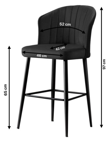 Kalune Design Sada 2 ks barových židlí RUBI černá