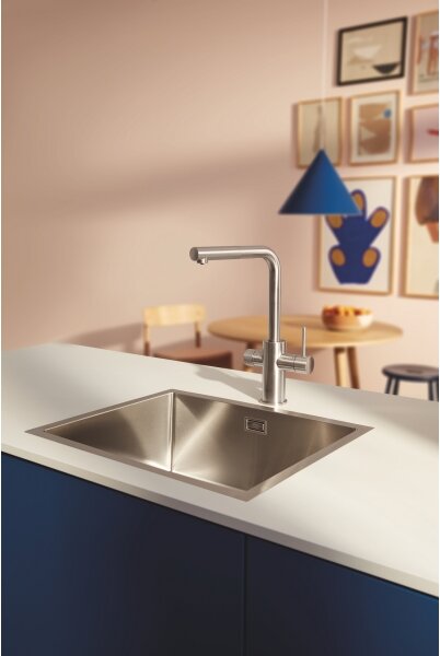 GROHE 30601DC0 - Dřezová baterie BLUE PURE s výsuvnou koncovkou nerez