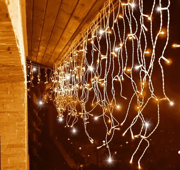 Vánoční světýlka světelný závěs 300 LED teplá bílá 1200 cm