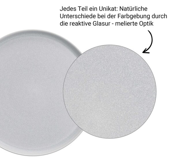 CASA NOVA Sada snídaňových talířů 22,5 cm set 4 ks - šedá