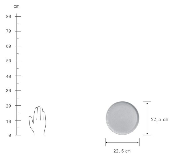 CASA NOVA Sada snídaňových talířů 22,5 cm set 4 ks - šedá