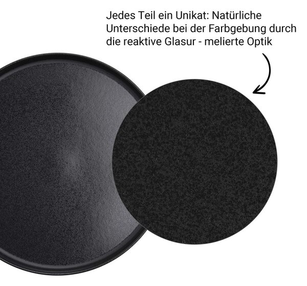 CASA NOVA Sada snídaňových talířů 22,5 cm set 4 ks - černá