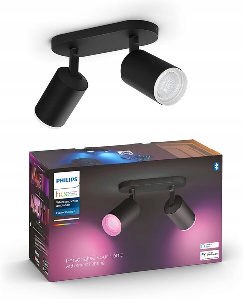 Obdélníkový stropní reflektor Philips Hue černý