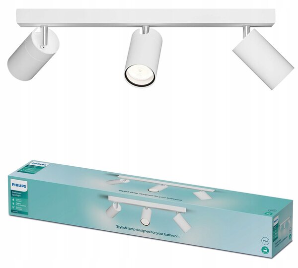 Stropní Svítidlo do koupelny IP44 3x GU10 LED Reflektor SPOT Idris PHILIPS