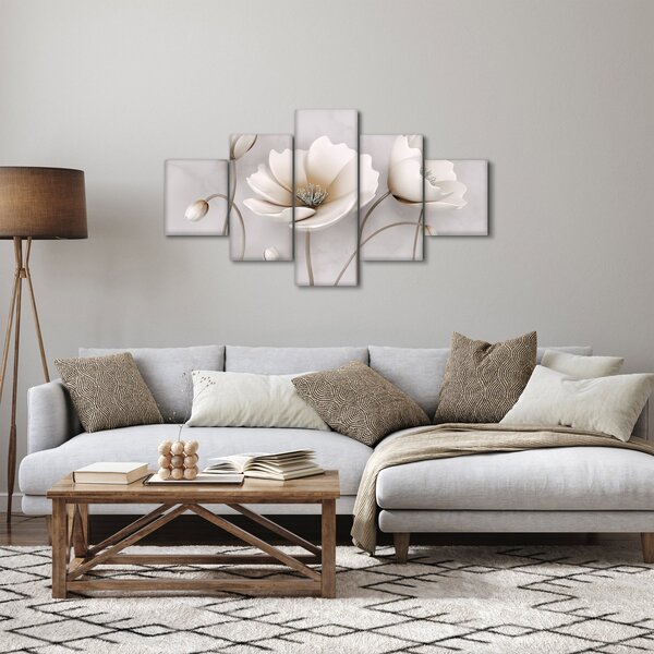Obraz bílých květin (125x70 cm)
