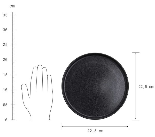 CASA NOVA Sada snídaňových talířů 22,5 cm set 4 ks - černá