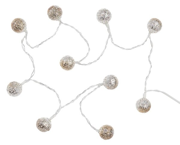 ORIENTAL LIGHTS Světelný řetěz s USB kovové koule 10 světel