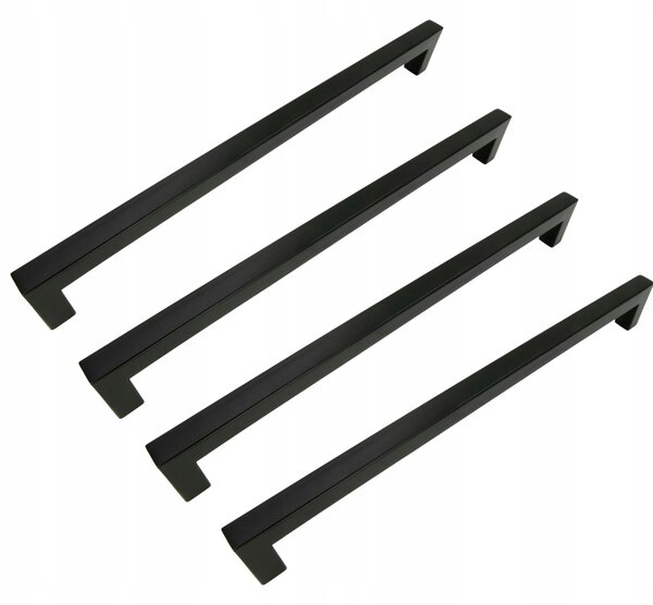 4 x Klasická Nábytková úchytka 320 mm černá Kovová úchytka do zásuvky
