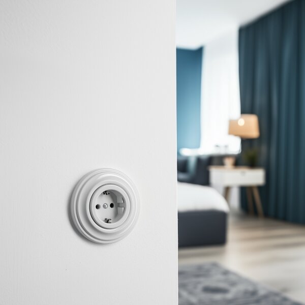 Kliklap - Retro zásuvka domovní s rámečkem SCHUKO 230V/16A keramická bílá