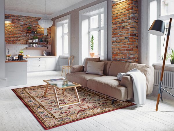 Kusový koberec vlněný Agnella Isfahan Meka Tmavě Béžový Rozměr: 160x240 cm