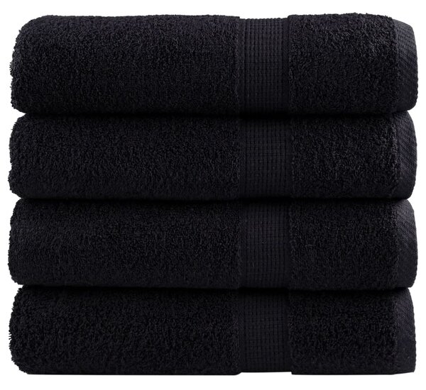 Premium ručníky SOLUND 4 ks černé 50 x 100 cm 600 g/m² 137426