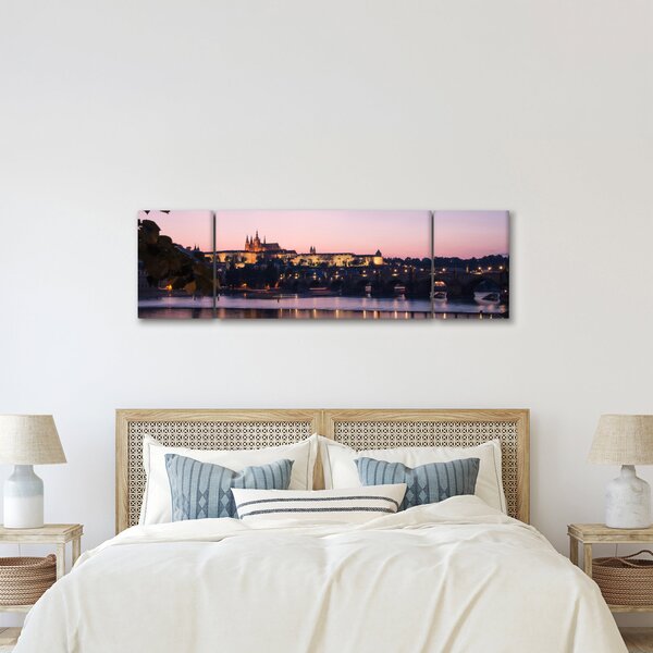 Obraz Pražského hradu a Vltavy (170x50 cm)