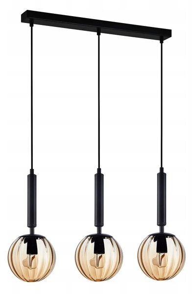 Italux Ravena PND-2324-3L bk+amb Závěsné svítidlo