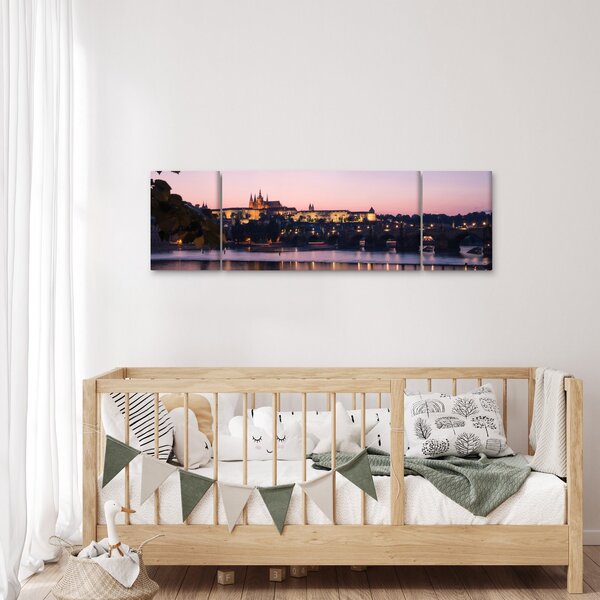 Obraz Pražského hradu a Vltavy (170x50 cm)