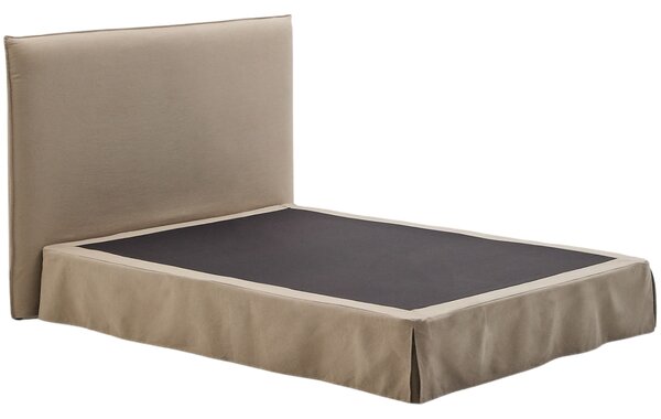 Kave Home Béžová dvoulůžková postel s čelem Jaira 150 x 190 cm
