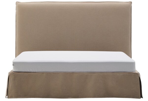 Kave Home Béžová dvoulůžková postel s čelem Jaira 150 x 190 cm